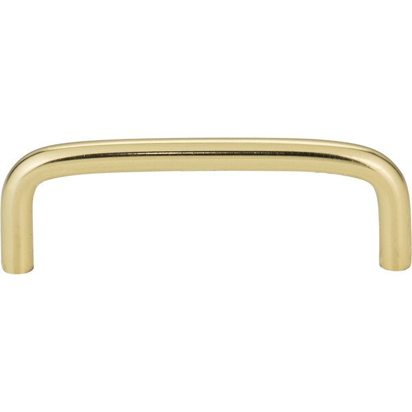 3-1/2 Center-to-Center Polished Brass Torino Cabinet Wire Pull